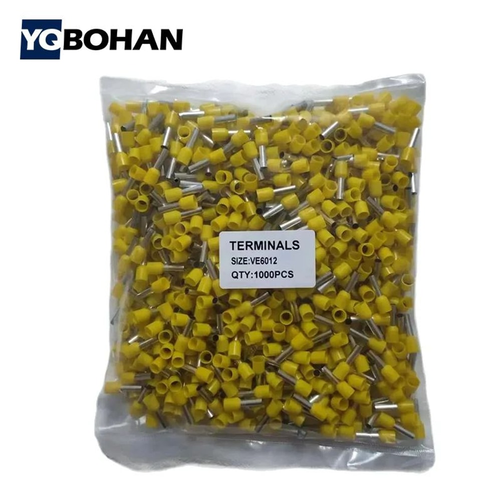 1000pcs Insulated Wire Ferrules Assortment E0508E2508 Cord End Terminals Wire Ferrule Kit 5