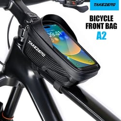takezero a2 premium eva hard shell bike handlebar bag with phone holder