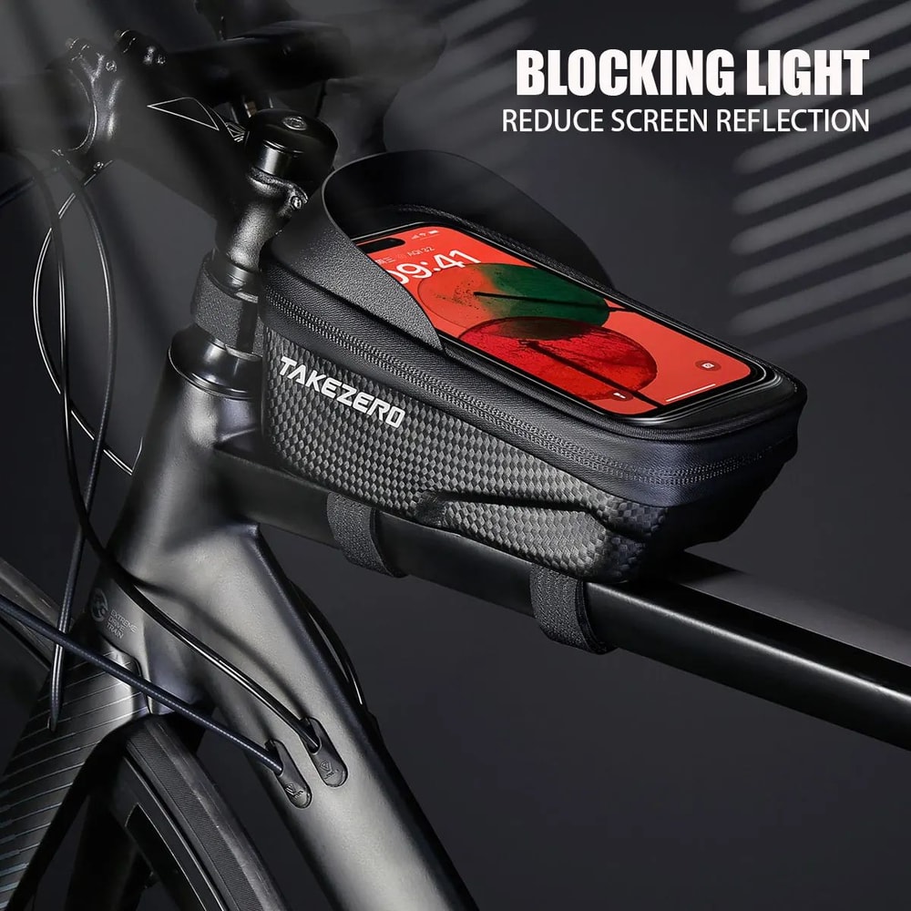 TAKEZERO A2 Premium EVA Hard Shell Bike Handlebar Bag With Phone Holder 2