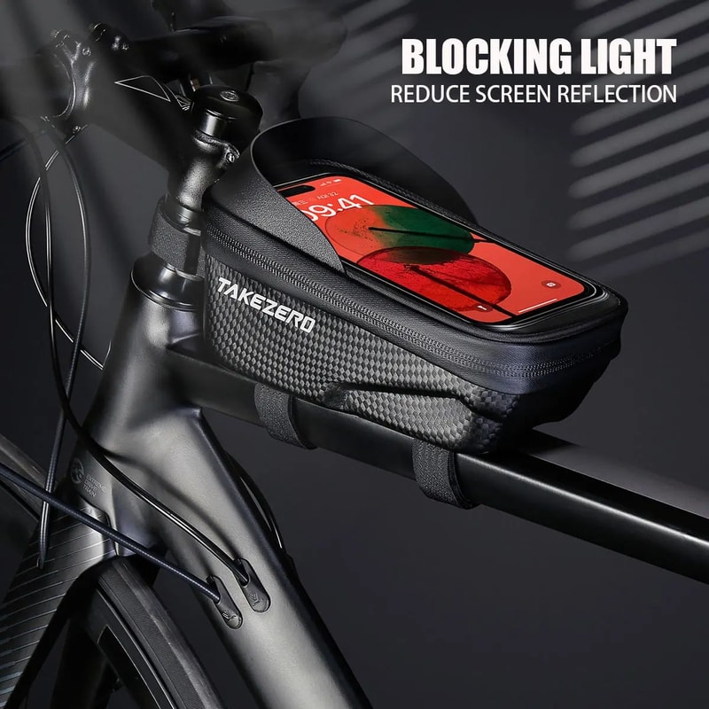 TAKEZERO A2 Premium EVA Hard Shell Bike Handlebar Bag With Phone Holder 2
