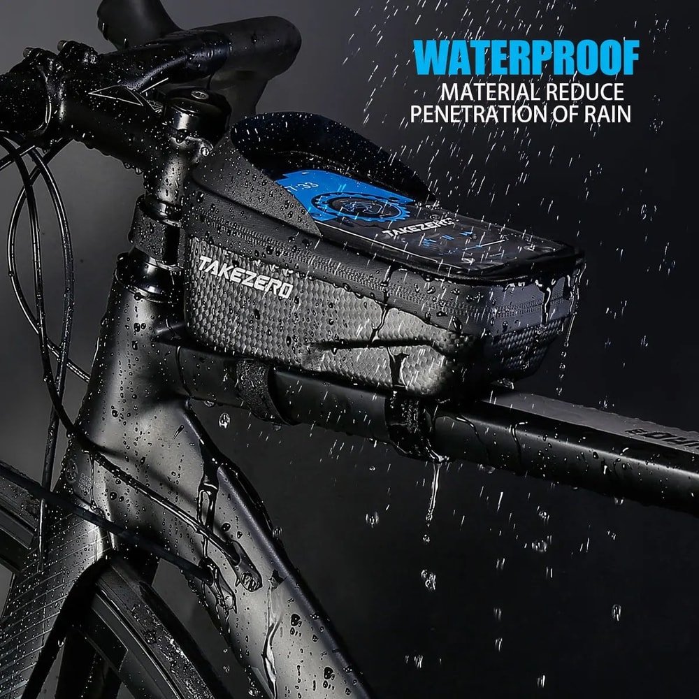 TAKEZERO A2 Premium EVA Hard Shell Bike Handlebar Bag With Phone Holder 3