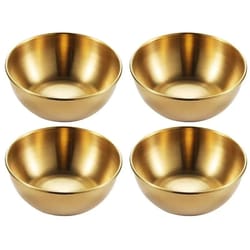 elegant stainless steel golden sauce & appetizer serving dishes set