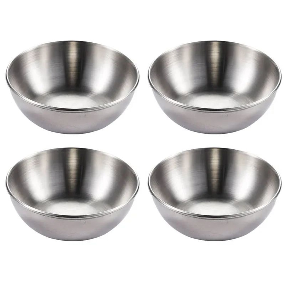 Elegant Stainless Steel Golden Sauce Appetizer Serving Dishes Set 5