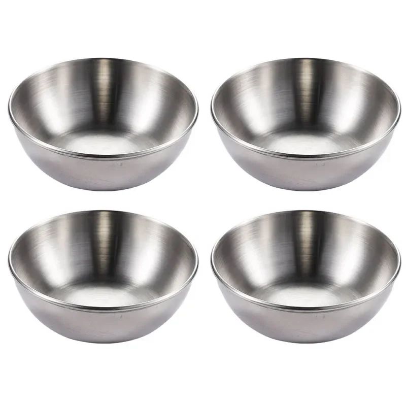 Elegant Stainless Steel Golden Sauce Appetizer Serving Dishes Set 5