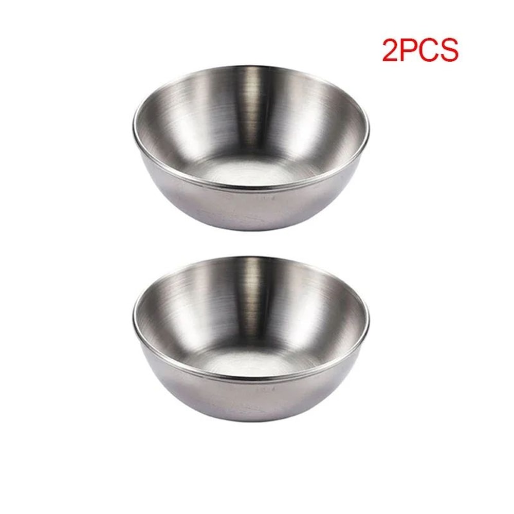 Elegant Stainless Steel Golden Sauce Appetizer Serving Dishes Set 6