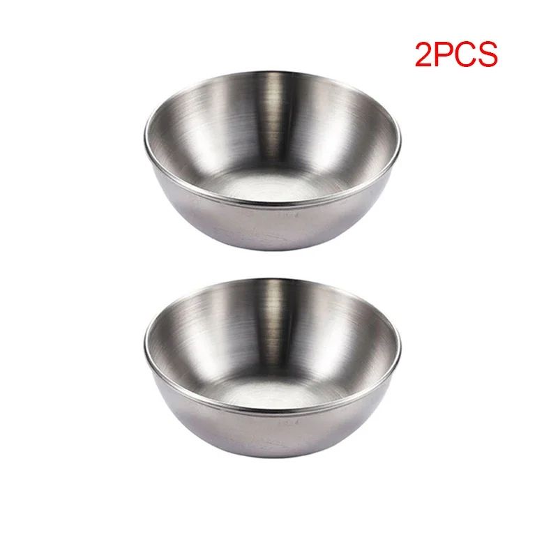 Elegant Stainless Steel Golden Sauce Appetizer Serving Dishes Set 6