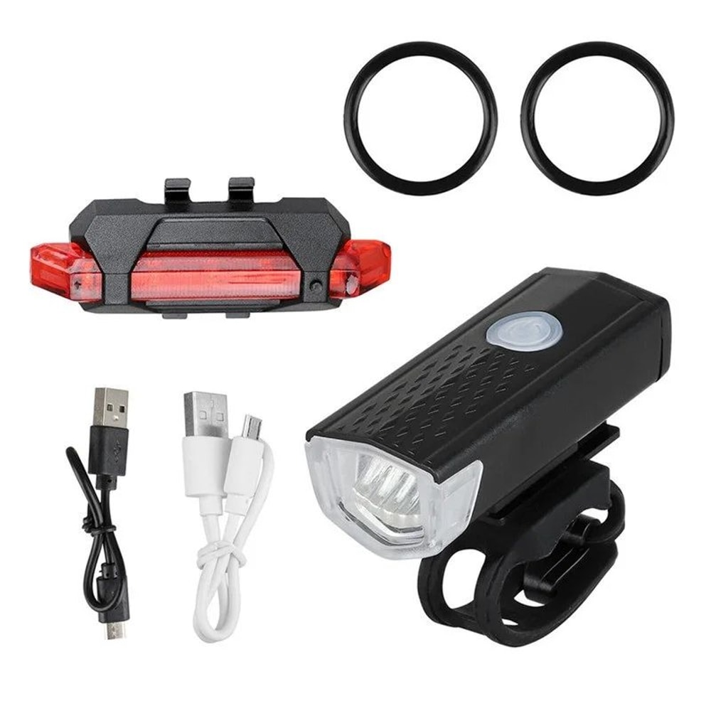 ProRide Dual USB Rechargeable Bike Light Set Front Rear LED Cycling Lights 2
