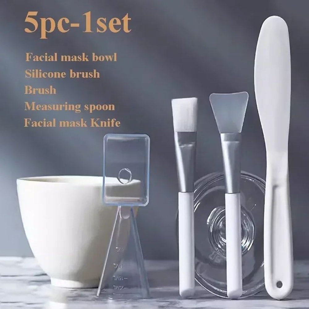 Silicone Face Mask Mixing Bowl Set With Brush Spatula DIY Skincare Mixing Tools 7