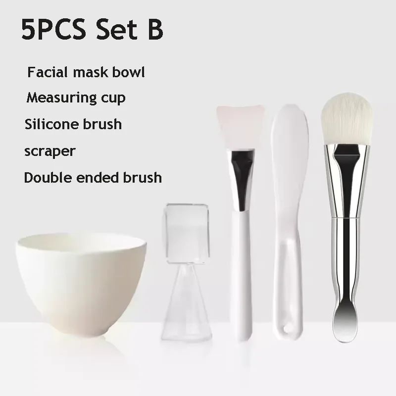 Silicone Face Mask Mixing Bowl Set With Brush Spatula DIY Skincare Mixing Tools 10