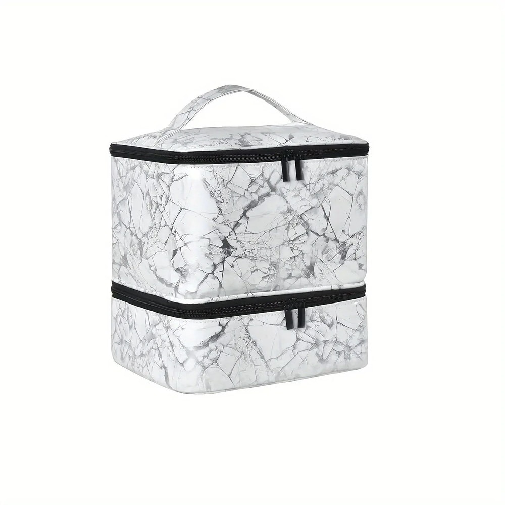 Portable Nail Polish Cosmetic Organizer Case 30Grid Travel Storage Bag With Handle 9