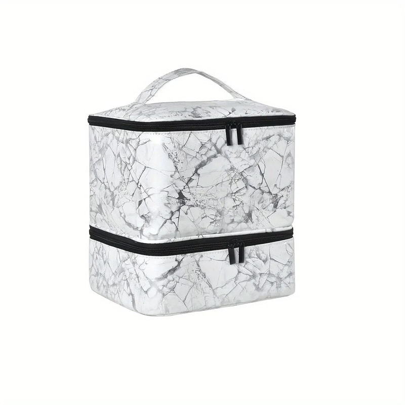 Portable Nail Polish Cosmetic Organizer Case 30Grid Travel Storage Bag With Handle 9