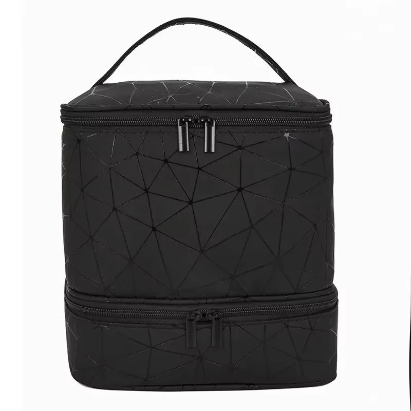 Portable Nail Polish Cosmetic Organizer Case 30Grid Travel Storage Bag With Handle 11