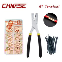 heavy-duty copper wire connector & crimp terminal kit with precision crimping tool