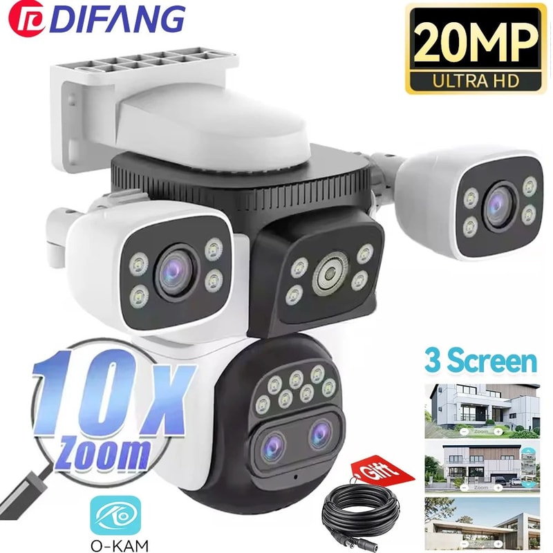 UltraClear 20MP Outdoor Security Camera With WiFi6 PTZ Camera 10X Optical Zoom Auto Tracking Wate 0