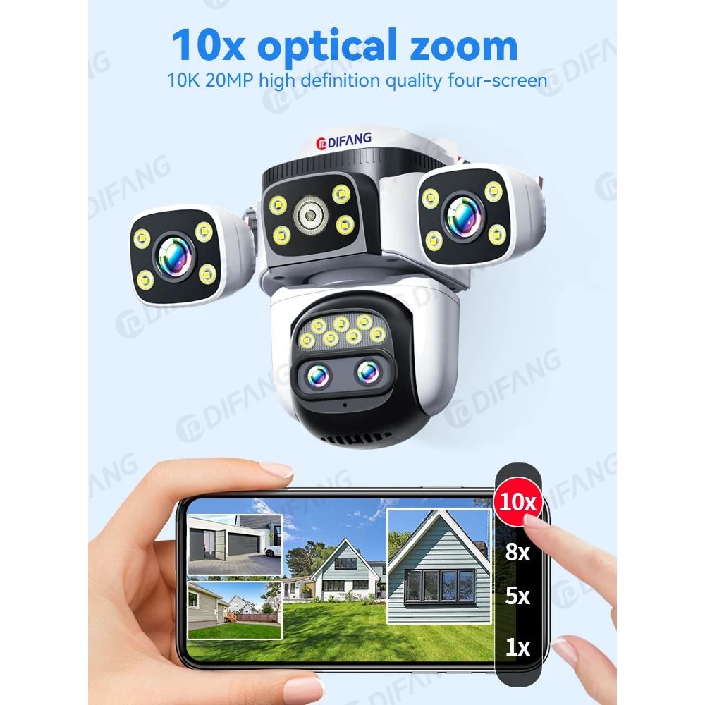 UltraClear 20MP Outdoor Security Camera With WiFi6 PTZ Camera 10X Optical Zoom Auto Tracking Wate 3