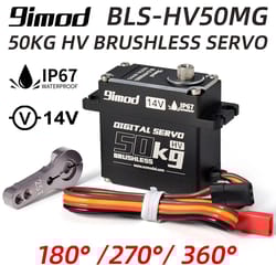 9imod high torque brushless servo 50kg – waterproof aluminum digital servo with 180°/270°/360° control (14v hv)
