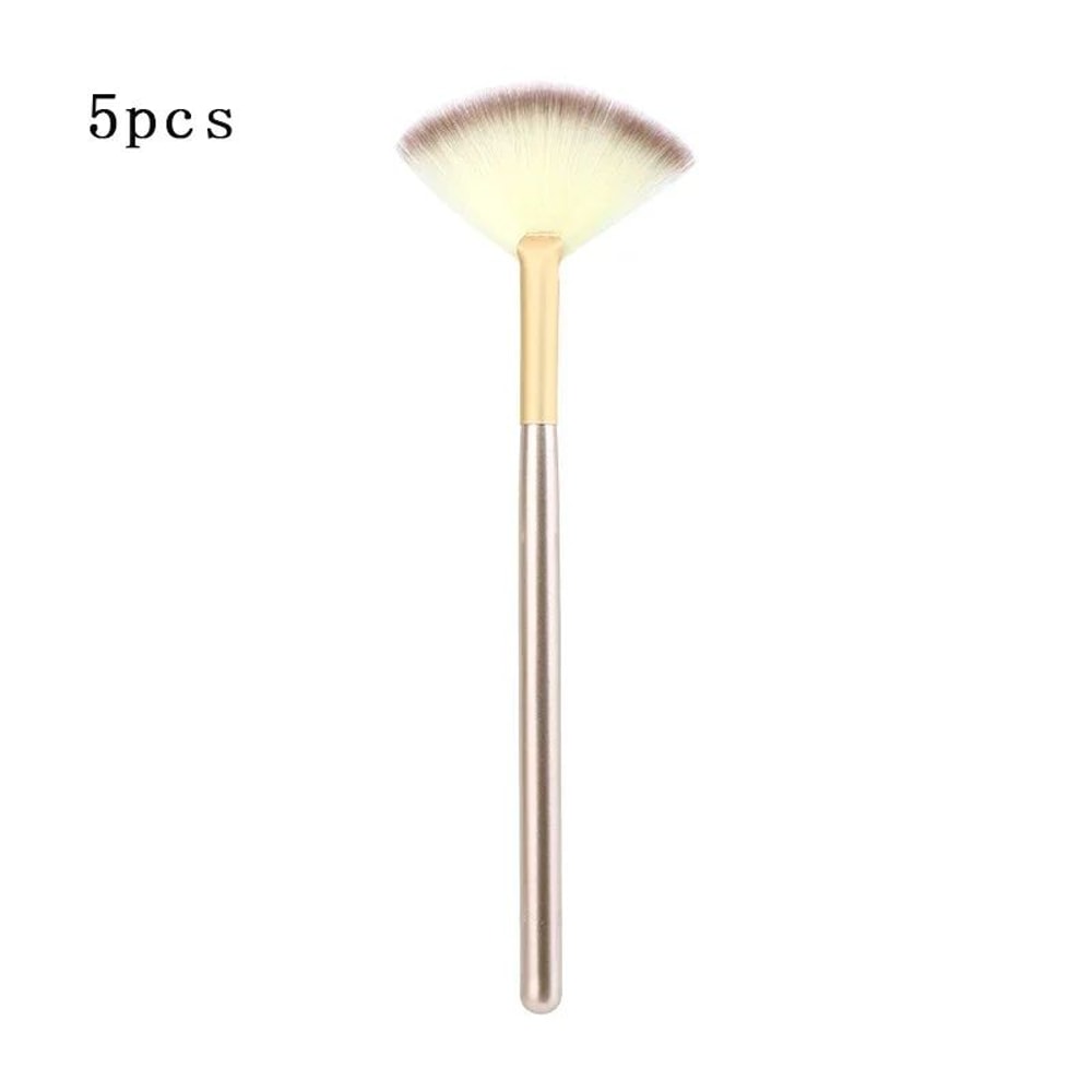 Premium 5Piece Facial Fan Brushes Set Soft Fiber Makeup Brush Applicator With Wooden Handles For G 7