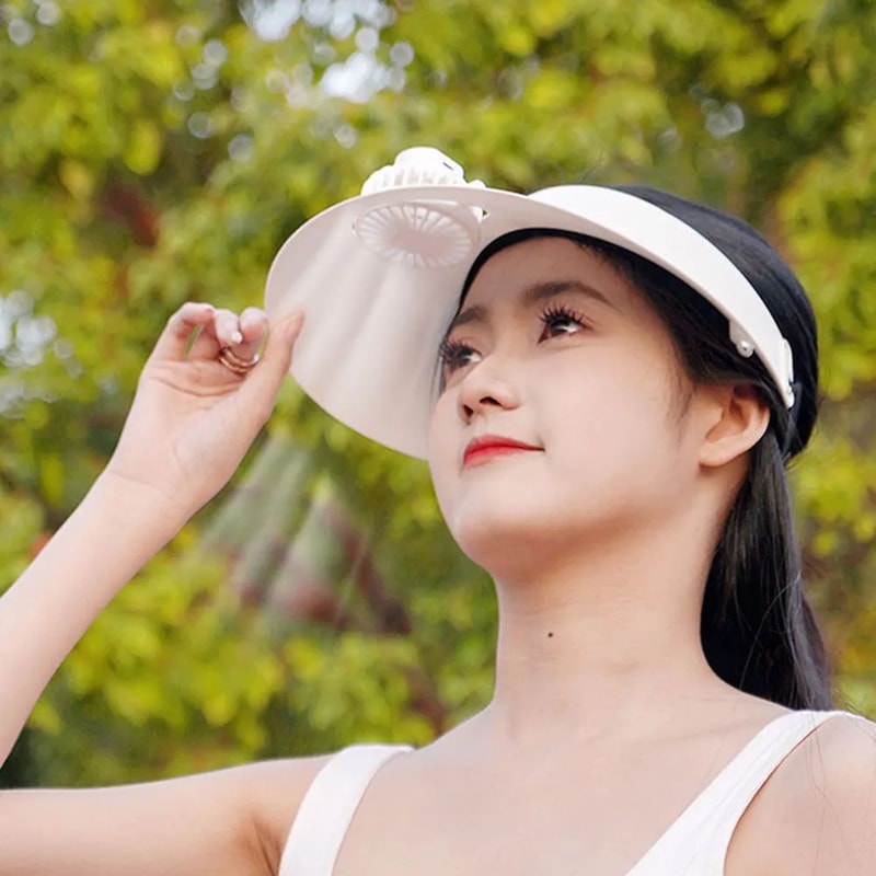 Premium SolarPowered Cooling Fan Sun Visor Hat USB Rechargeable Outdoor Cooling Hat For Camping Fi 3