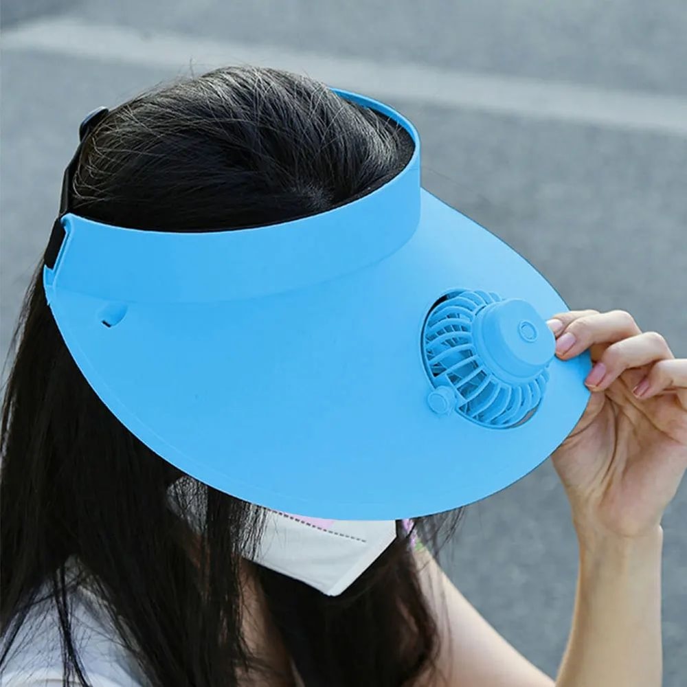 Premium SolarPowered Cooling Fan Sun Visor Hat USB Rechargeable Outdoor Cooling Hat For Camping Fi 4