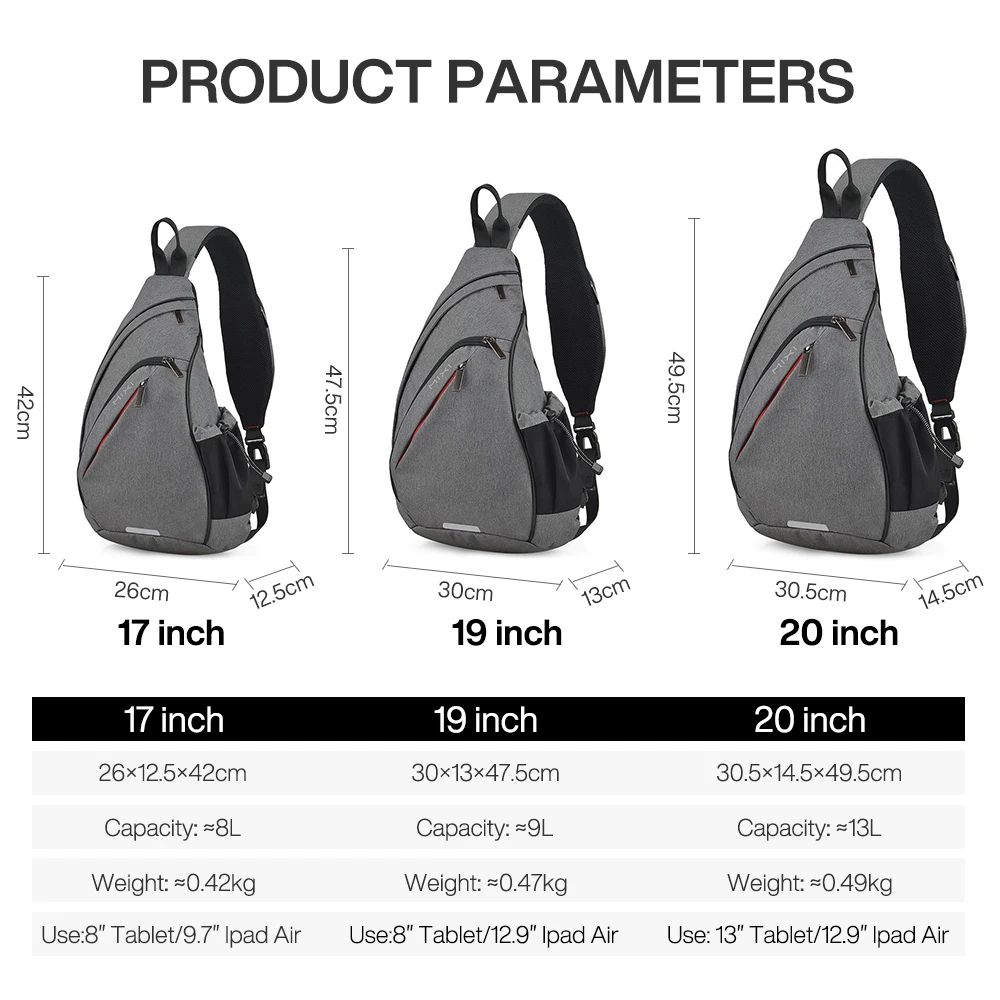 UrbanShift USB Sling Backpack One Shoulder Travel Cycling Crossbody Bag 5