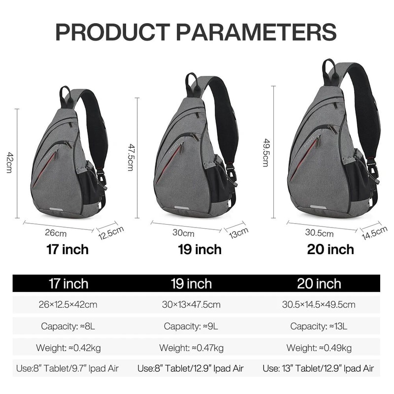 UrbanShift USB Sling Backpack One Shoulder Travel Cycling Crossbody Bag 5