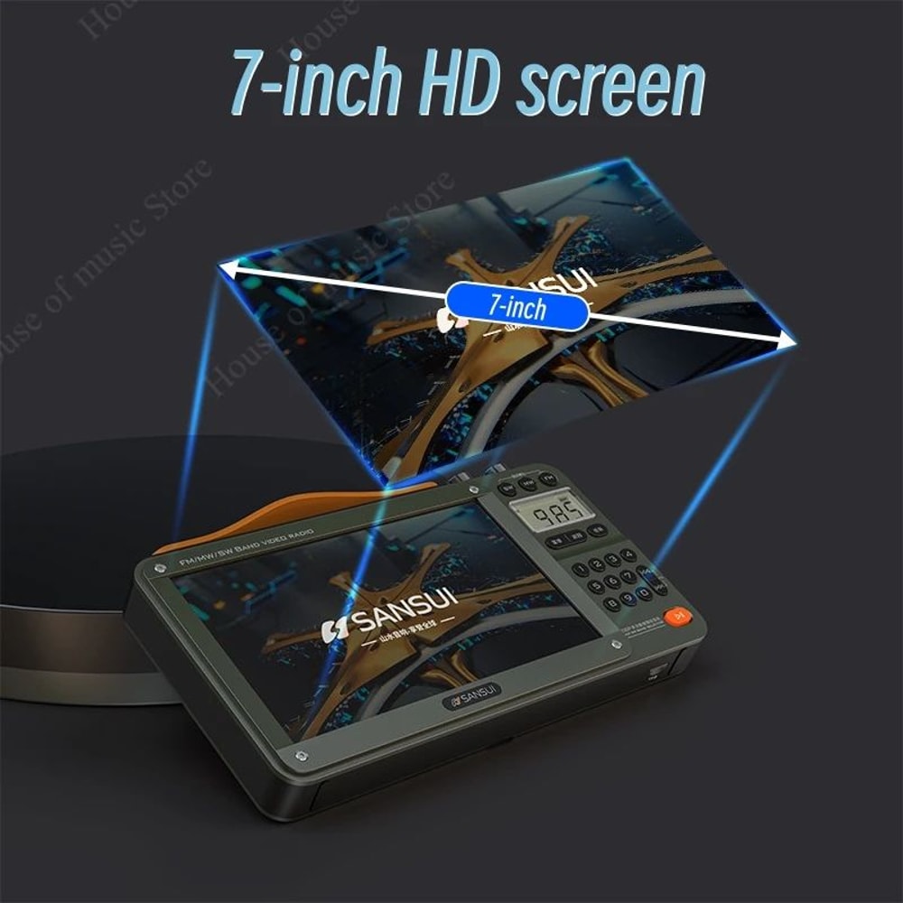 SANSUI AllinOne Portable Multimedia Radio Bluetooth Speaker With Video Display MP4 Player 1