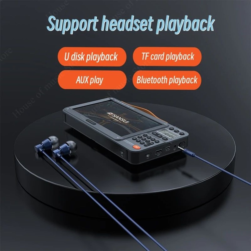 SANSUI AllinOne Portable Multimedia Radio Bluetooth Speaker With Video Display MP4 Player 2