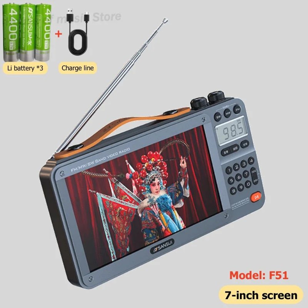 SANSUI AllinOne Portable Multimedia Radio Bluetooth Speaker With Video Display MP4 Player 6