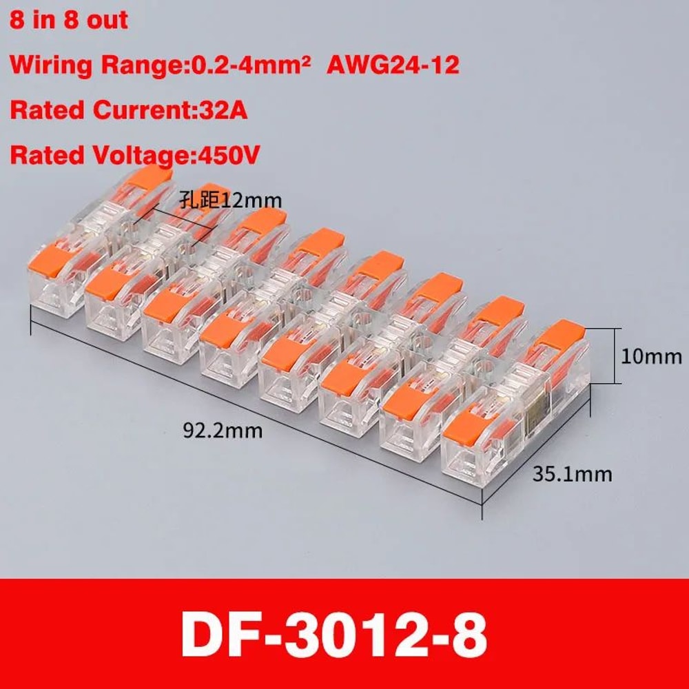 Compact PushIn Wiring Terminal Block Connector 212 Pin Screwless Quick Press 14