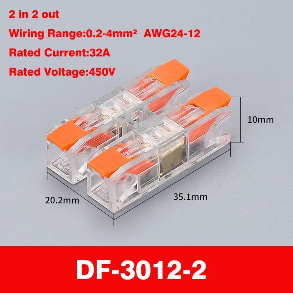 Compact PushIn Wiring Terminal Block Connector 212 Pin Screwless Quick Press 6