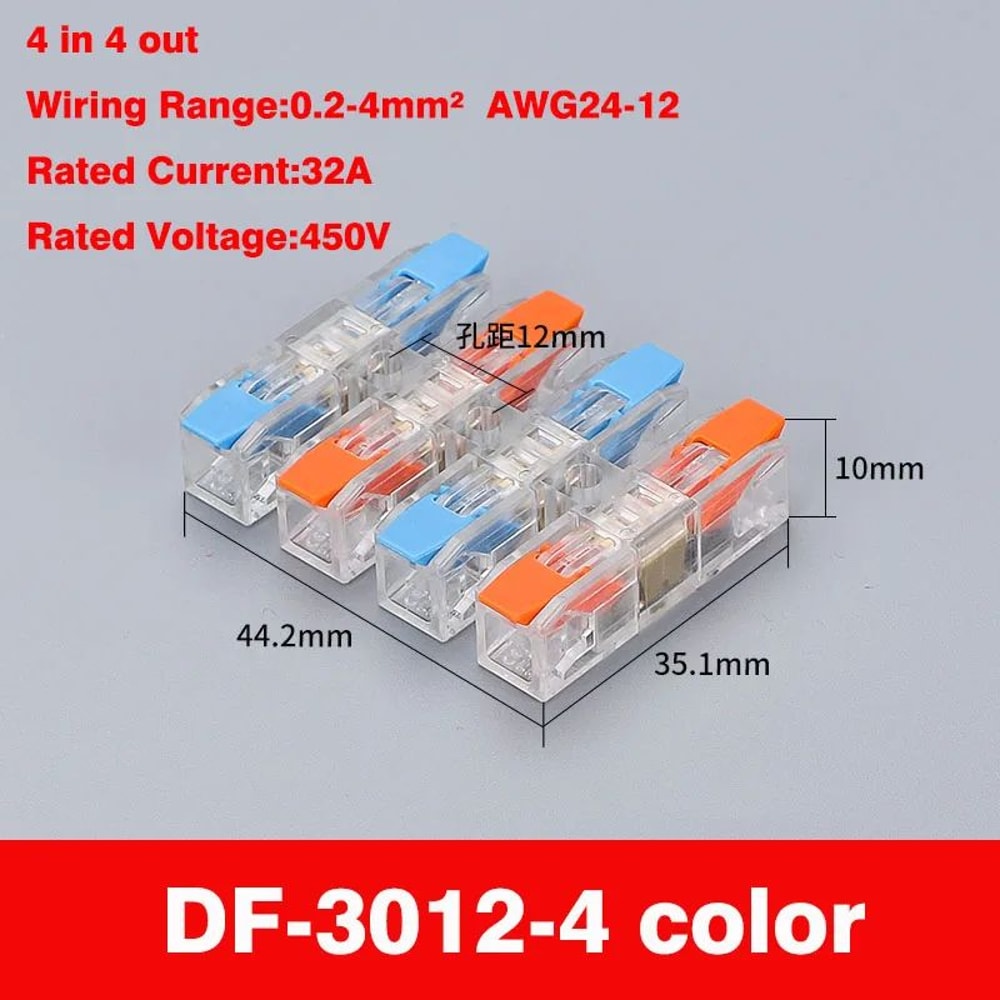 Compact PushIn Wiring Terminal Block Connector 212 Pin Screwless Quick Press 11
