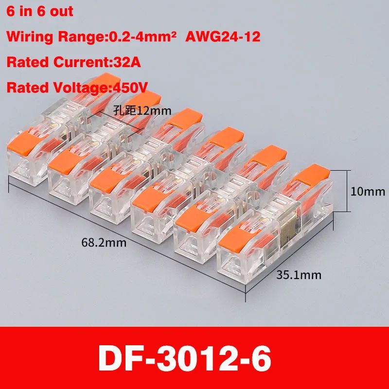 Compact PushIn Wiring Terminal Block Connector 212 Pin Screwless Quick Press 13