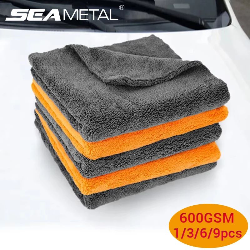 Premium Microfiber Car Drying Cleaning Towel UltraAbsorbent 600GSM Car Wash Cloth 0