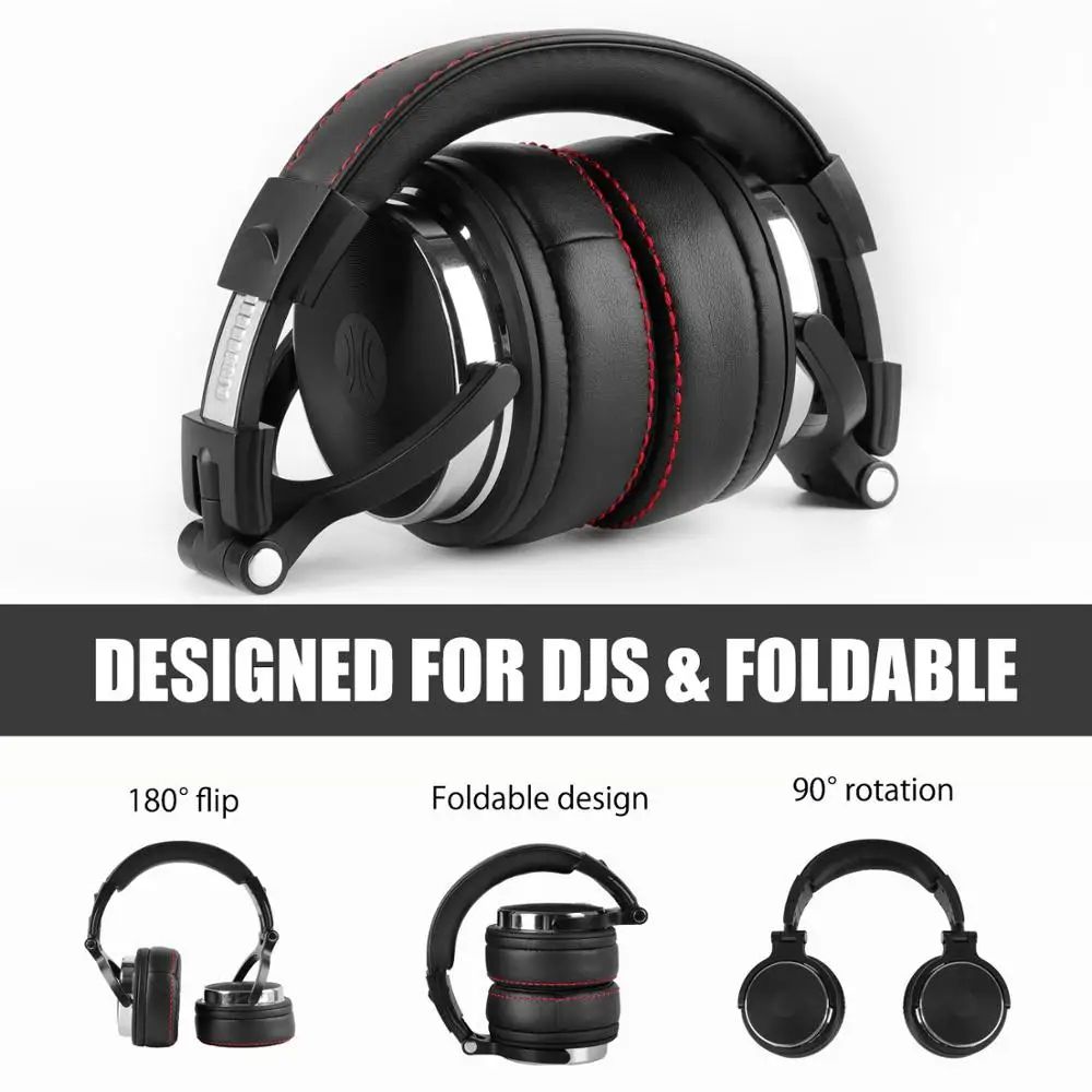 OneOdio Pro Studio Wired DJ Headphones Professional Wired DJ Headphones With Mic DualDuty Cable 3