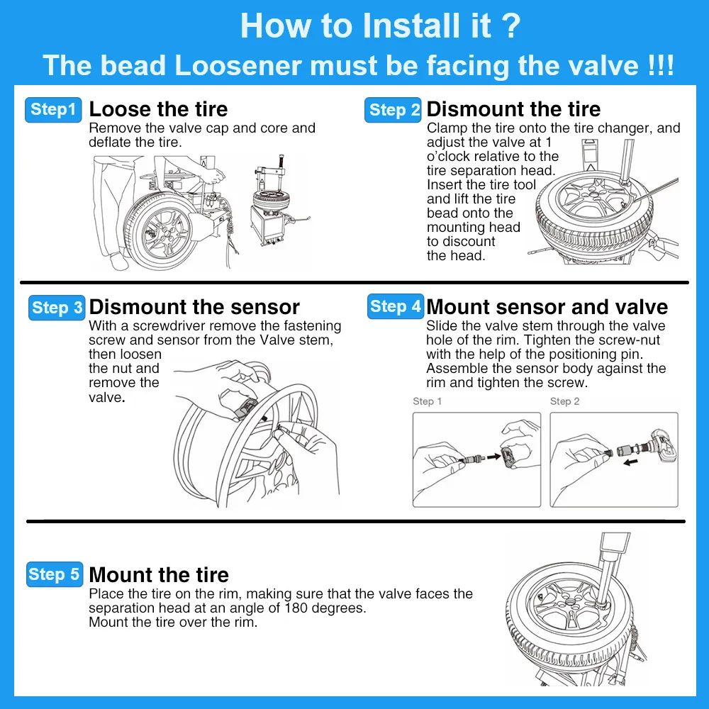 XTOOL DualFrequency Programmable TPMS Sensor Tool 315MHz433MHz Vehicle Tire Pressure Monitor 5