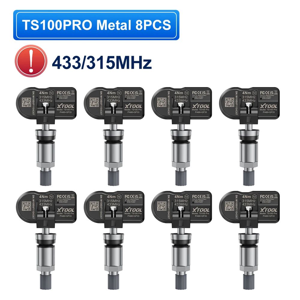 XTOOL DualFrequency Programmable TPMS Sensor Tool 315MHz433MHz Vehicle Tire Pressure Monitor 8