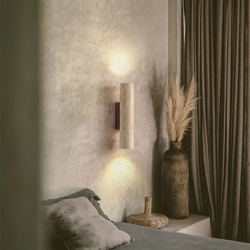 Natural Elegance Travertine Wood LED Wall Lamp Nordic Modern LED Wall Light Travertine Wall Sconc 0