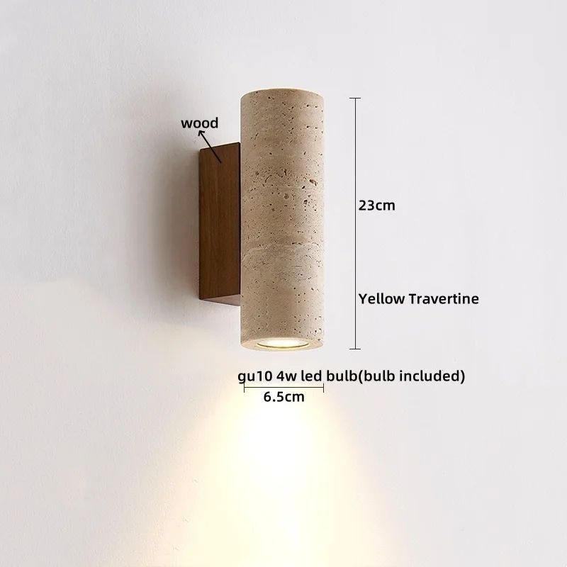 Natural Elegance Travertine Wood LED Wall Lamp Nordic Modern LED Wall Light Travertine Wall Sconc 7