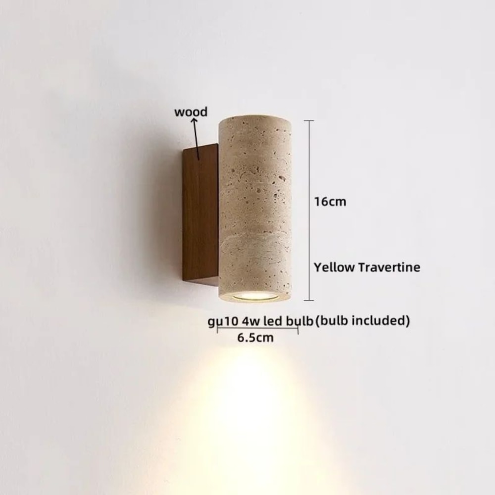 Natural Elegance Travertine Wood LED Wall Lamp Nordic Modern LED Wall Light Travertine Wall Sconc 9