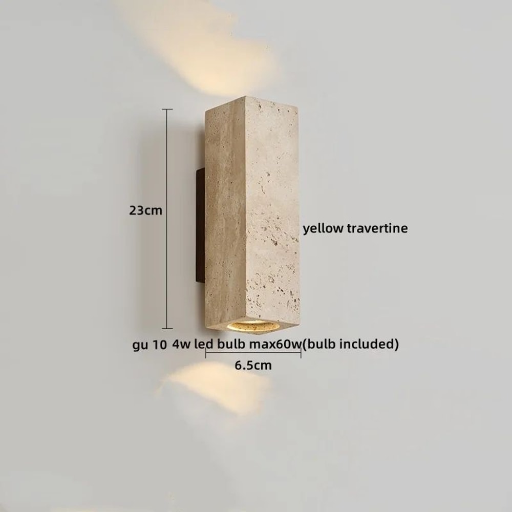 Natural Elegance Travertine Wood LED Wall Lamp Nordic Modern LED Wall Light Travertine Wall Sconc 11