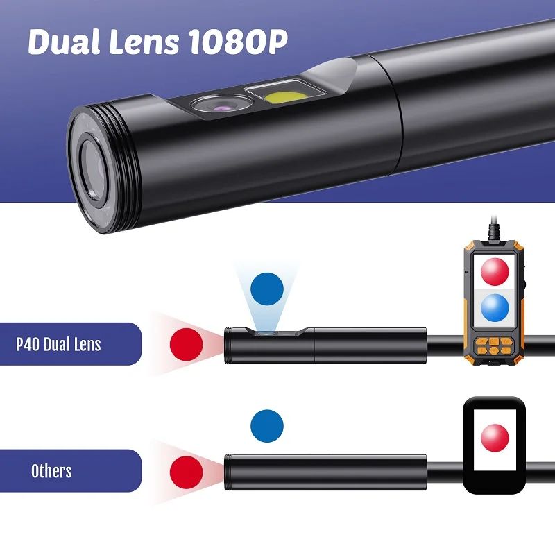 P40 43 HD Industrial Endoscope Camera With Dual Lens Waterproof Borescope 2