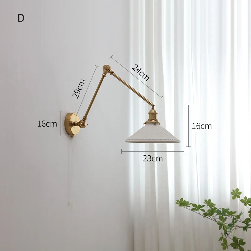 IWHD Nordic Ceramic LED Wall Lamp Modern Pull Chain LED Wall Sconce 4W Max 100W For Bedroom Bathr 10