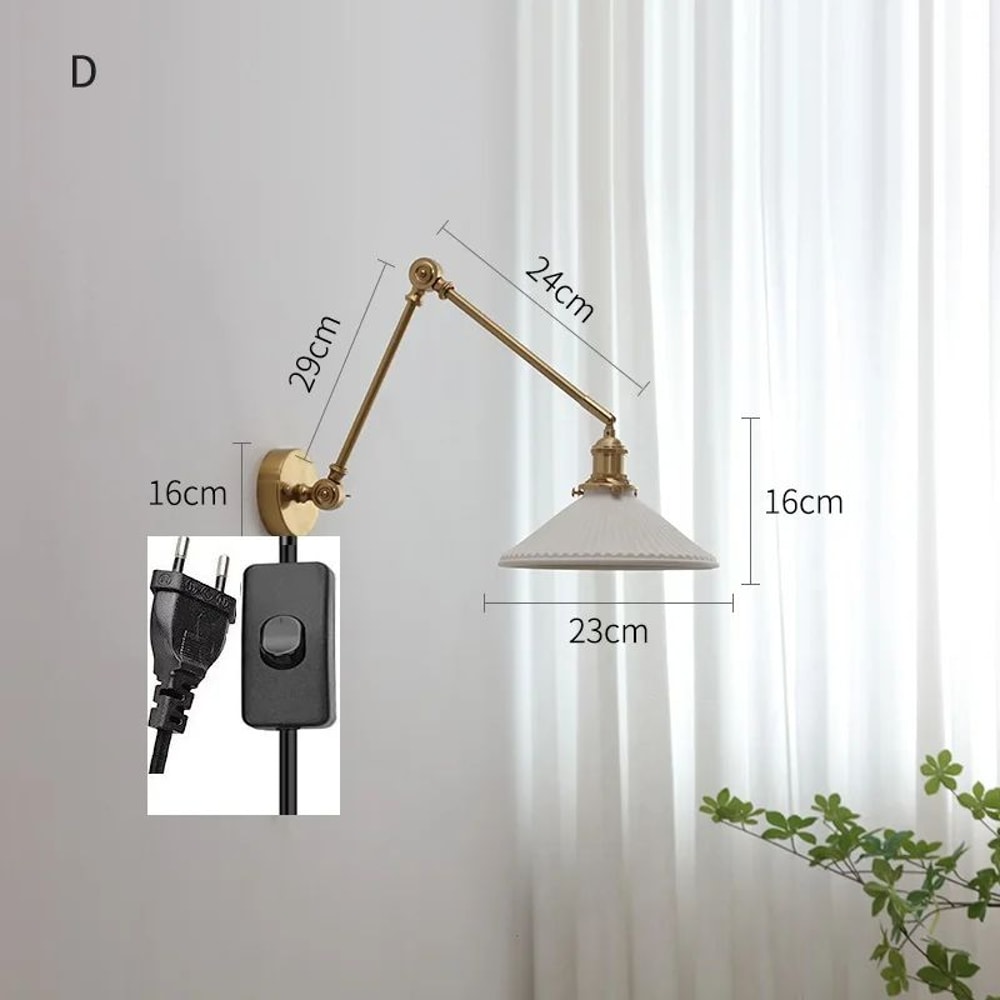 IWHD Nordic Ceramic LED Wall Lamp Modern Pull Chain LED Wall Sconce 4W Max 100W For Bedroom Bathr 11