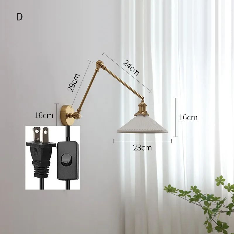 IWHD Nordic Ceramic LED Wall Lamp Modern Pull Chain LED Wall Sconce 4W Max 100W For Bedroom Bathr 12