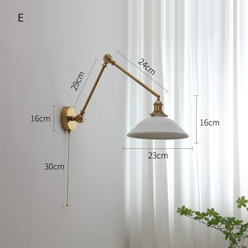 IWHD Nordic Ceramic LED Wall Lamp Modern Pull Chain LED Wall Sconce 4W Max 100W For Bedroom Bathr 1