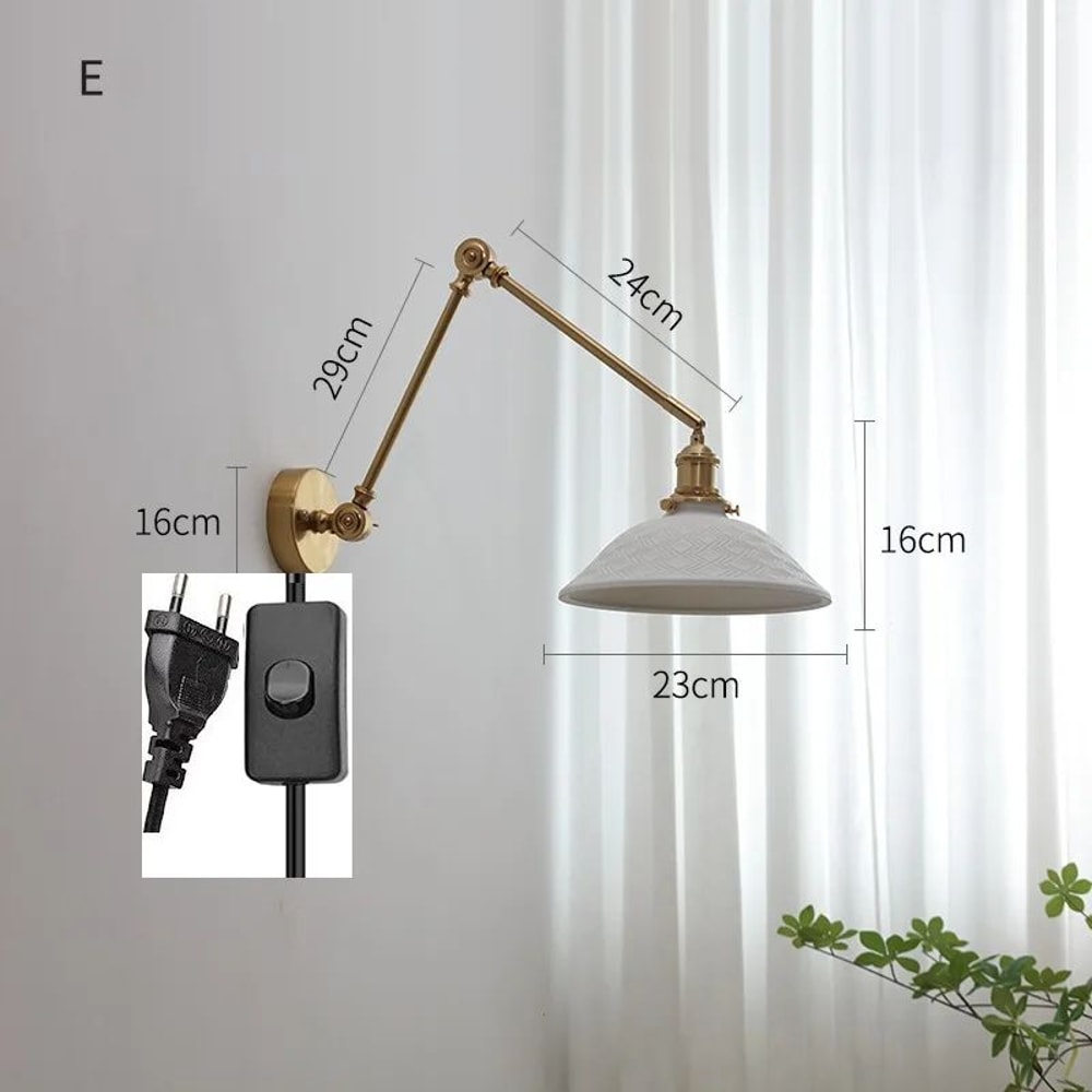 IWHD Nordic Ceramic LED Wall Lamp Modern Pull Chain LED Wall Sconce 4W Max 100W For Bedroom Bathr 14