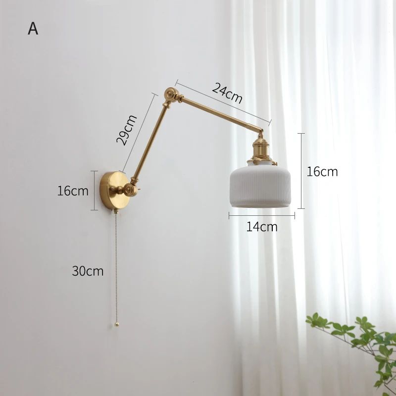 IWHD Nordic Ceramic LED Wall Lamp Modern Pull Chain LED Wall Sconce 4W Max 100W For Bedroom Bathr 5