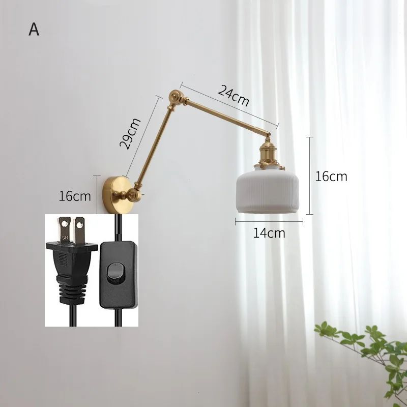 IWHD Nordic Ceramic LED Wall Lamp Modern Pull Chain LED Wall Sconce 4W Max 100W For Bedroom Bathr 8