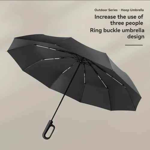 All-Weather Extra Large Automatic Umbrella with UV Protection and Reinforced Windproof Frame