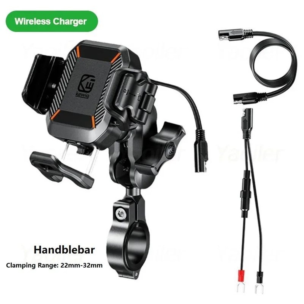 Ultimate RidePro Motorcycle Phone Mount With Wireless Charger Phone Holder 36W USBC Fast Charge On 11